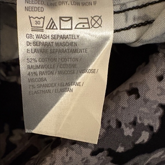 🆕 Isaac Mizhari Live Floral Plus Black and White Pants 28WTall - Picture 5 of 6